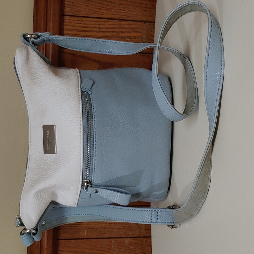 David Jones Paris Soft Leather Crossbody Bucket Bag